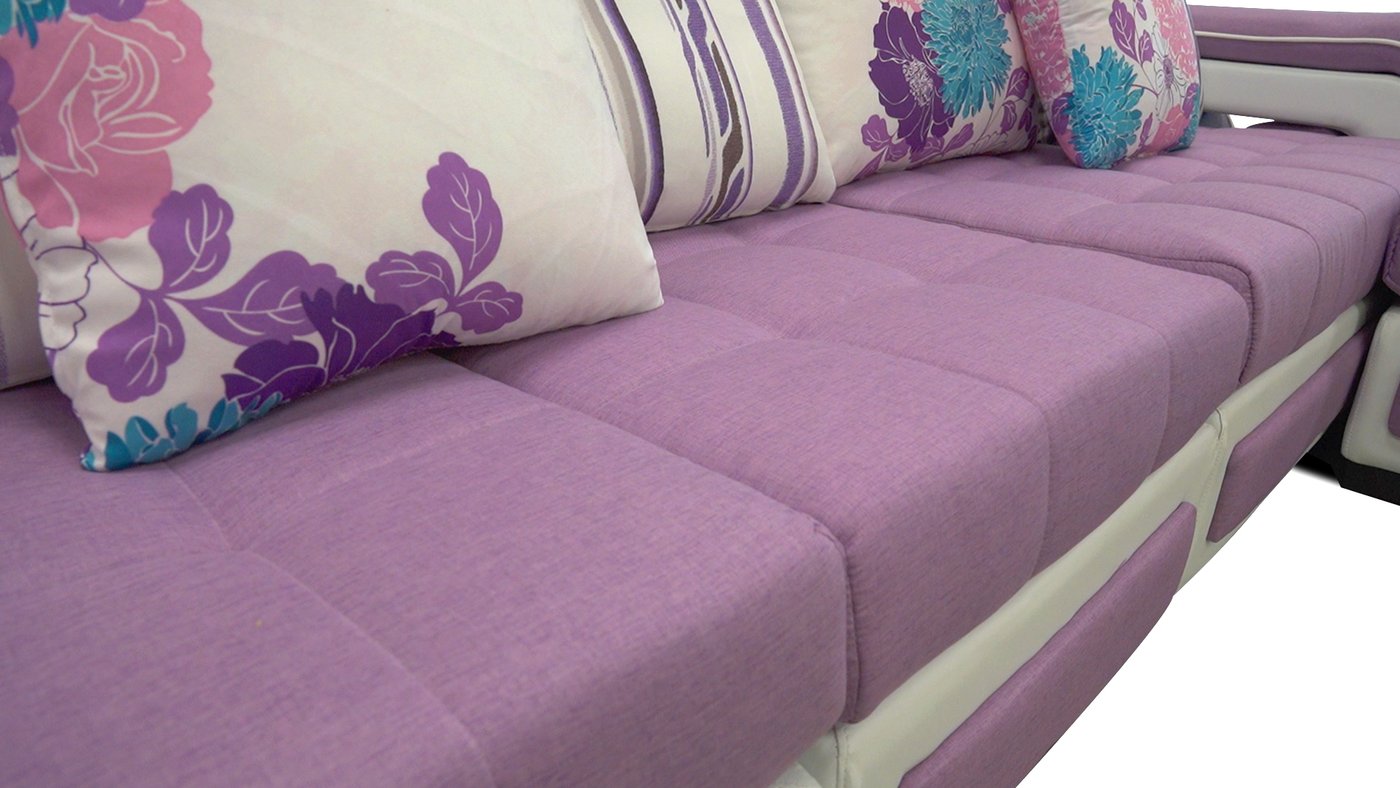 Orion Purple & White Modular Tufted Sectional