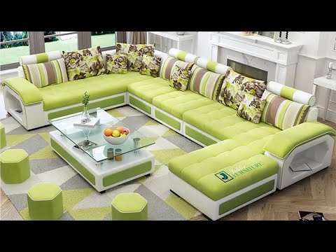 Orion Green & White Modular Tufted Sectional